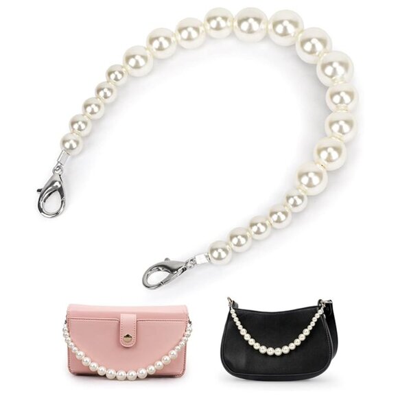 ✨ Brand New Pearl Purse Chain / Strap Extender – White Pearls – Detachable, Univ - Picture 1 of 4